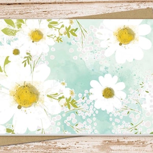 Watercolor Daisy Note Card Set: Floral Blank Stationery