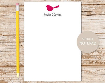 personalized notepad . TINY BIRD SILHOUETTE . note pad . stationery . bird stationary . choose bird color