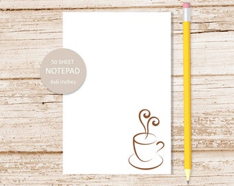 Coffee Lover Notepad: 50-Sheet Stationery (4x6 inches)