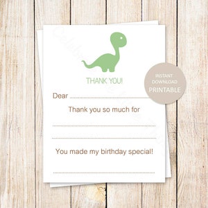 DRUCKBARE Dinosaurier Dankeskarten. Geburtstag füllen Sie die Lücke aus danke. grüner Dinosaurier, prähistorische . SOFORTIGER DOWNLOAD