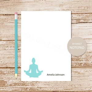 personalized notepad . YOGA . note pad . personalized stationery . yoga stationary . meditation notepad