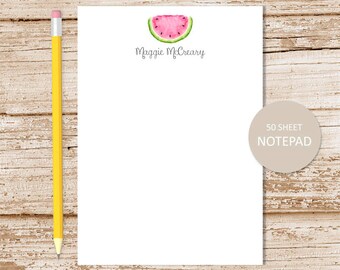 Personalized Watermelon Notepad: Watercolor Stationery Gift
