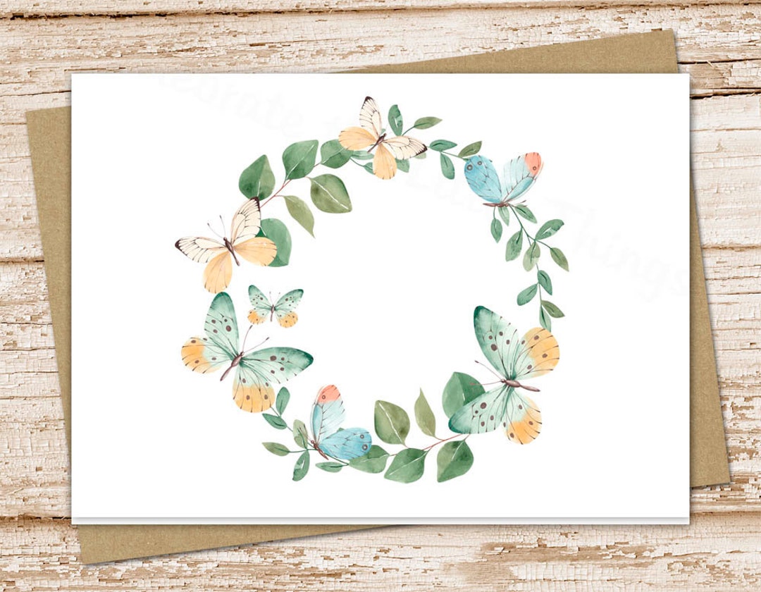Watercolor Butterfly Note Card Set: Blank Folded Stationery - Etsy