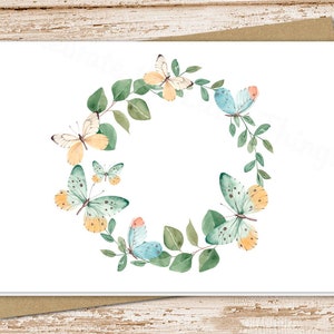 Watercolor Butterfly Note Card Set: Blank Folded Stationery