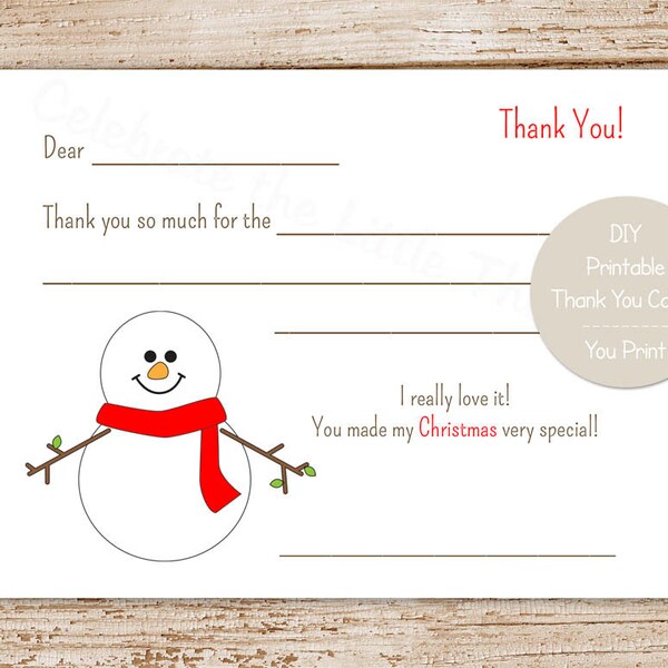 Christmas Fill in the Blank Thank You - Etsy
