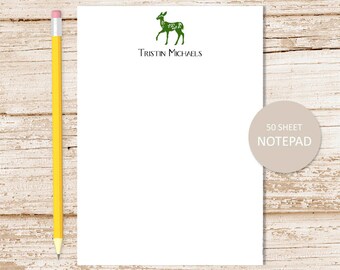 Personalized Deer Notepad: Custom Stationery, Writing Paper