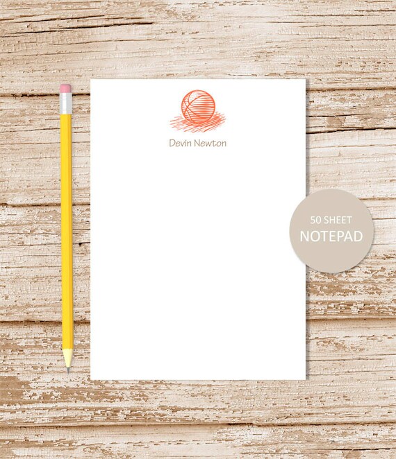 personalized notepad . basketball note pad . basketball notepad . personalized stationery . sports stationary Il_570xn