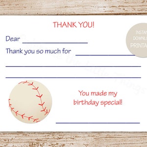 afdrukbaar | bedankkaarten voor honkbal | jongens invullen verjaardag bedankt | sport | DIRECT DOWNLOADEN
