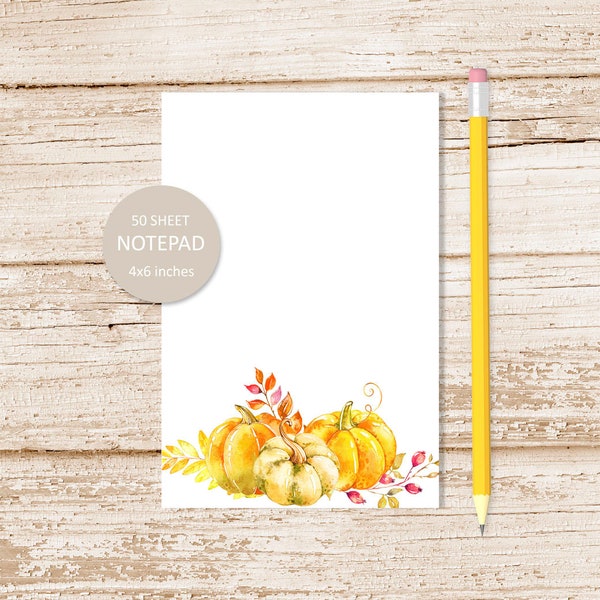 pumpkins notepad . watercolor pumpkin note pad . autumn fall stationery . stationary | 4x6 inches