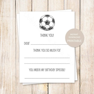 Fußball Dankeschön Karten zum Ausdrucken. füllen Sie die Lücke aus danke. Fußball Geburtstag . Sport . Sofortdownload . SIE DRUCKEN