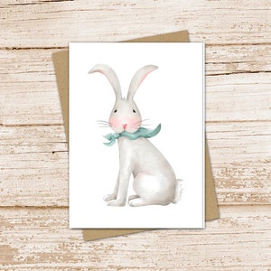 Watercolor Bunny Card Set: Spring Easter Notecards
