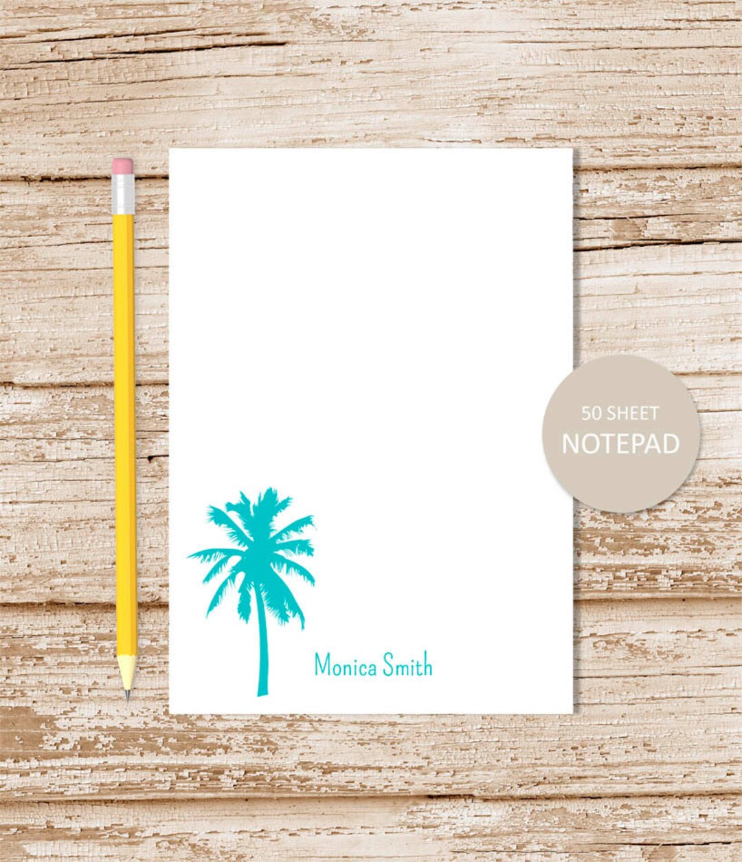 Personalized Notepad . PALM TREE . Notepad . Tropical Note Pad ...