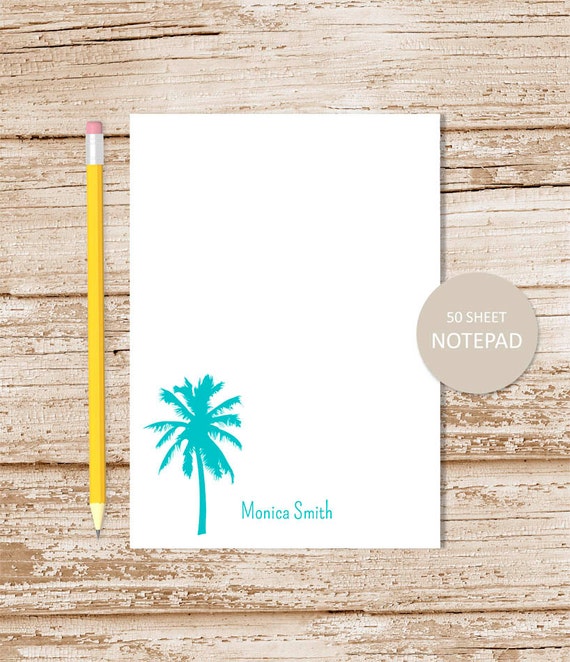personalized notepad palm tree notepad tropical note pad