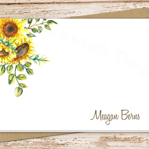 Sunflowers Note Cards Notecards Set . Sunflowers Stationery . Etsy
