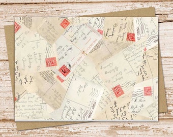 postcards note card set . vintage postcard notecards .  travel, letters . blank cards . folded stationery . stationary set