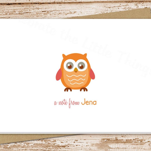 owl note cards notecards . folded personalized stationery stationary . blank cards . owl choices . set of 10