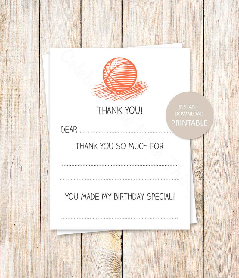 PRINTABLE basketball thank oneself playing cards . fill in just the blank thank your self . basketball birthday . athletics . Quick Down load picture relating to Fill in the Blank Thank You Cards Printable known as PRINTABLE basketball thank your self playing cards . fill inside the blank thank on your own . basketball birthday . athletics . Immediate Down load