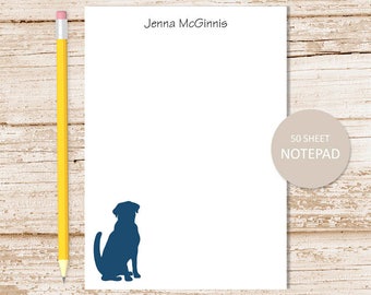 Personalized Dog Silhouette Notepad: Custom Stationery Gift