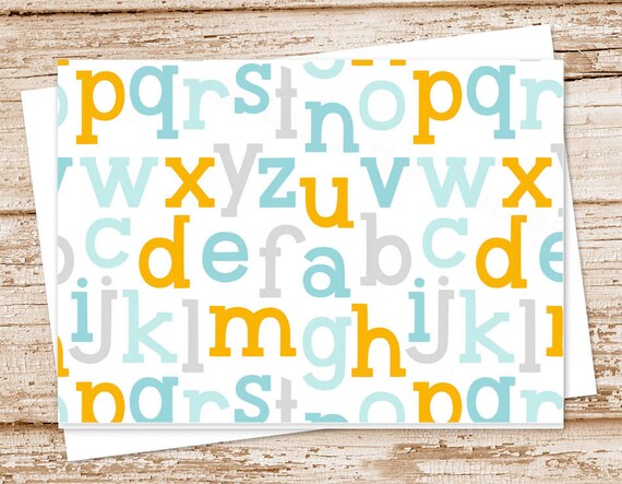 baby boy alphabet note card set . thank you notes . abc . baby shower notecards . blank note cards . folded stationery stationary set Il_570xn