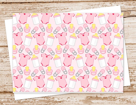 Baby Girl Note Card Set Thank You Notes Baby Shower Notecards Baby Girl Note Card Set Thank You Notes Baby Shower Notecards