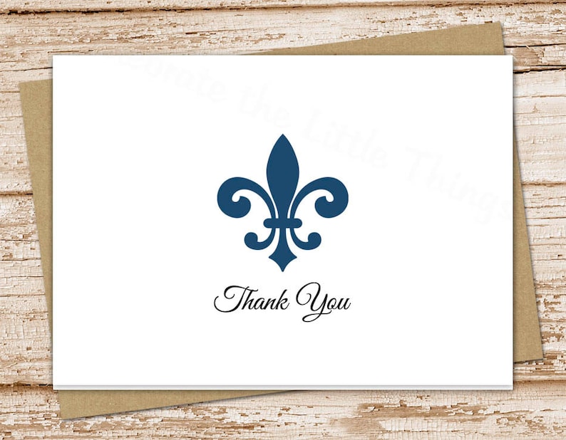 PRINTABLE fleur de lis thank your self playing cards . folded be aware playing cards . fleur de lis notecards . stationery image relating to Fleur De Lis Printable called PRINTABLE fleur de lis thank yourself playing cards . folded observe playing cards . fleur de lis notecards . stationery