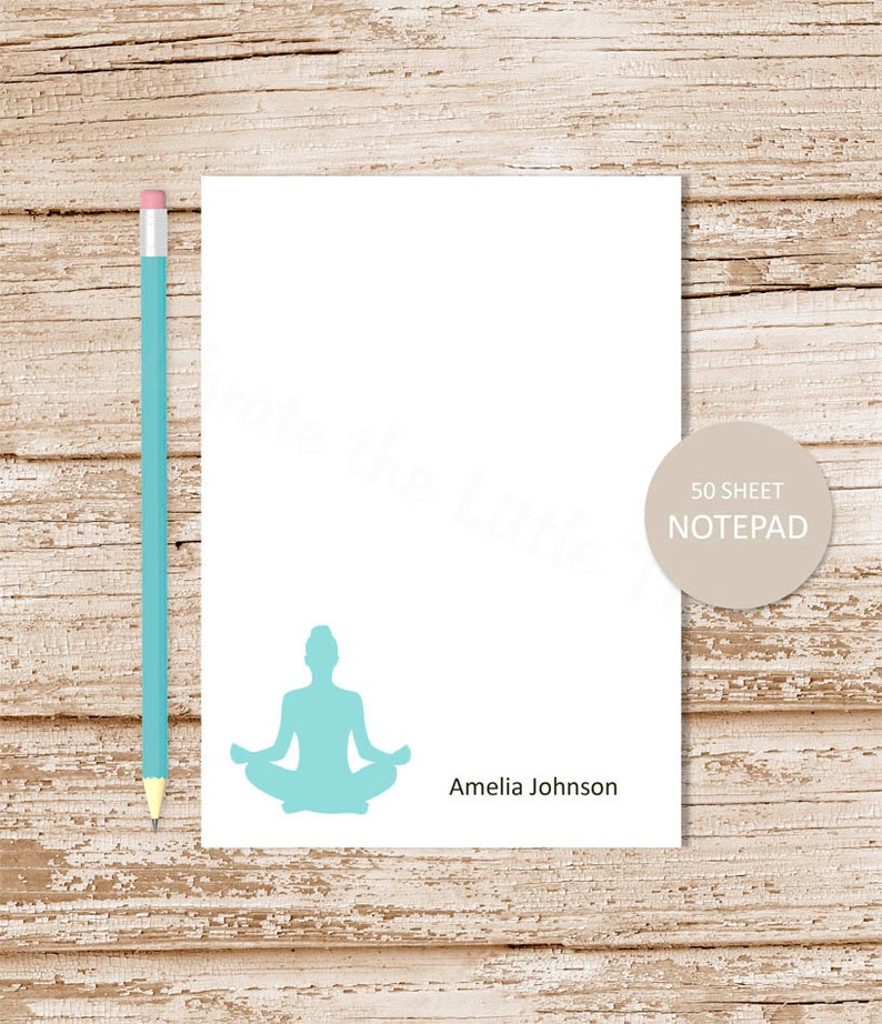 Personalized Yoga Stationery Set . Yoga Meditation Notepad Etsy