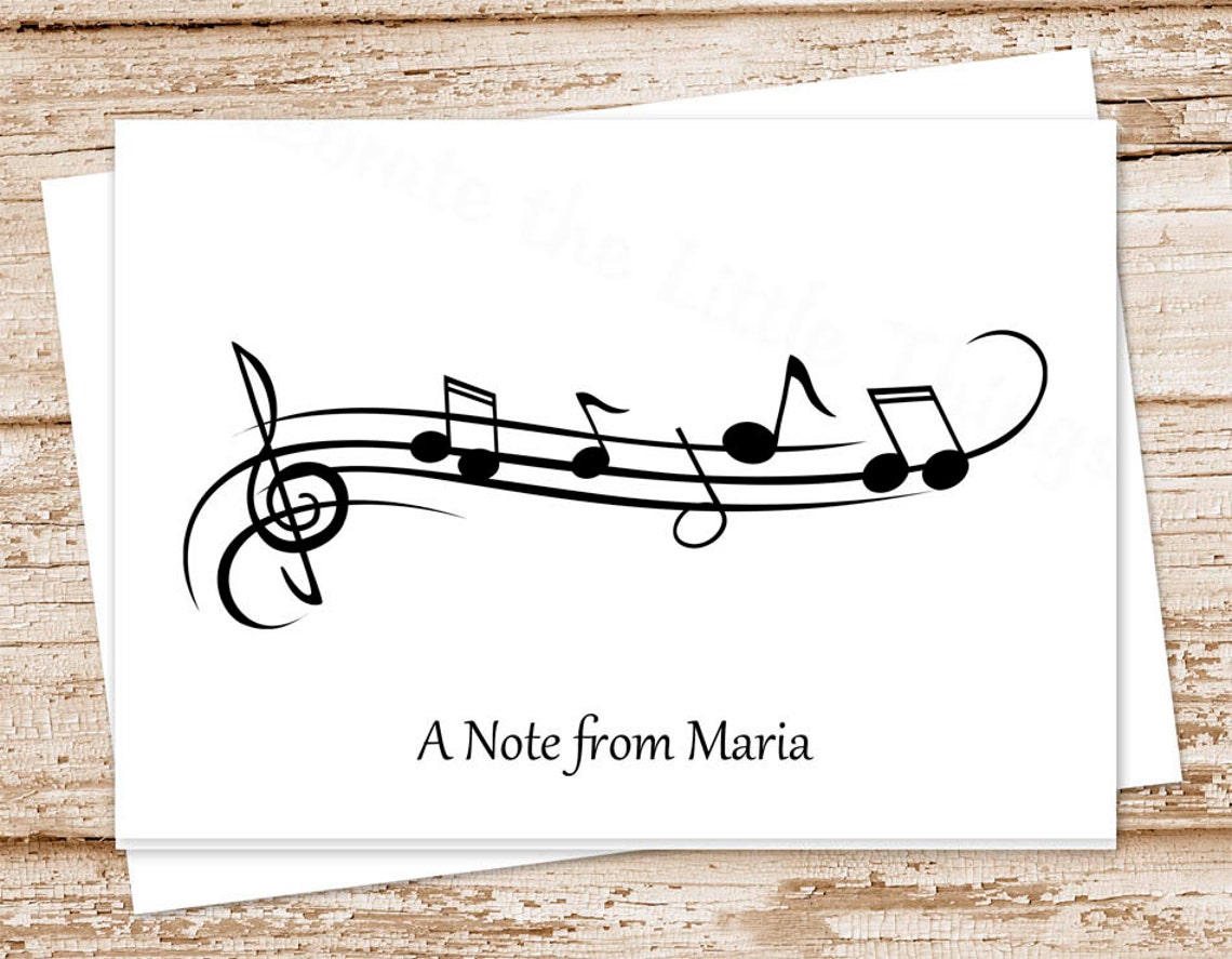 Personalized Music Stationery Set . Music Notes Notepad Note Etsy
