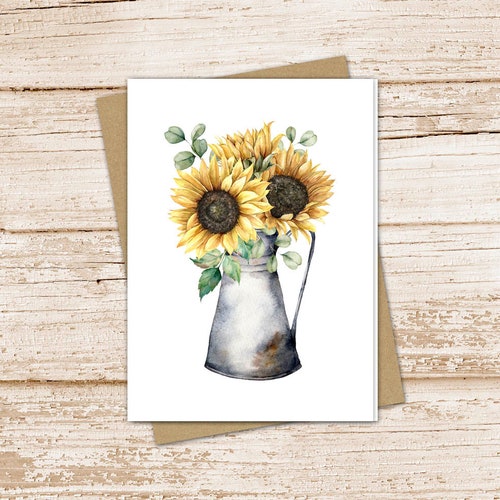 Sunflowers Note Cards Notecards Set . Sunflowers Stationery . Etsy