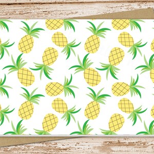 pineapple card set, pineapples note cards, notecards . tropical fruit blank cards . folded stationery stationary