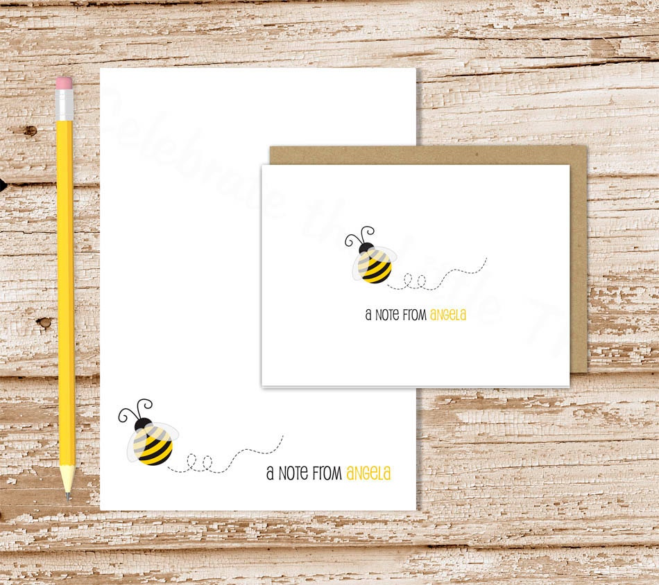 Gold Bee Notepad and Letter Opener Gift Set