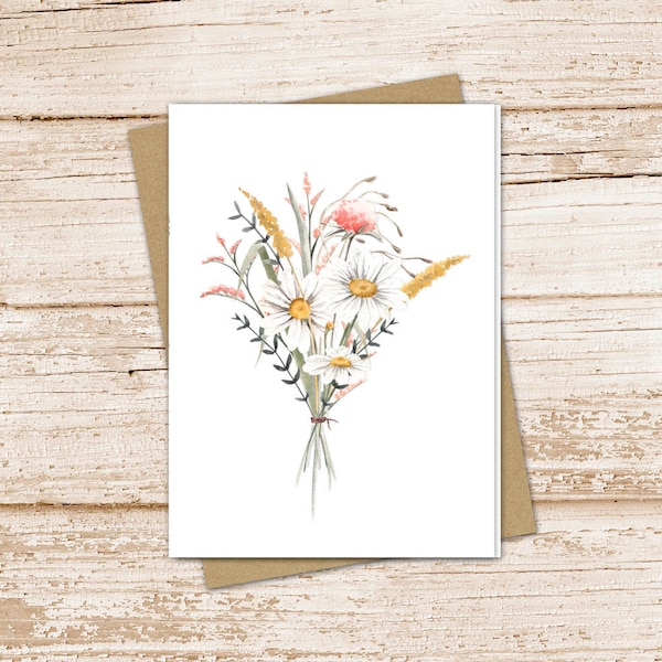 Daisy Note Cards Etsy