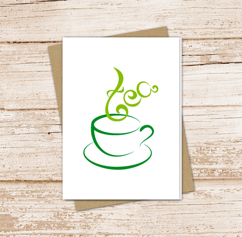 tea card set . tea lover note cards . tea cup, mug . tea time . blank note cards . notecards . folded stationery . stationary set image 1