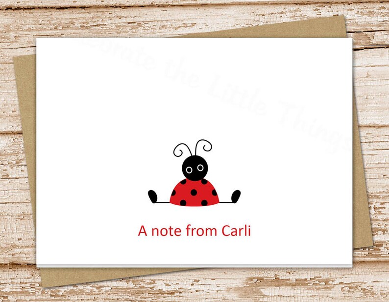 Personalized Ladybug Stationery Set . Red Ladybug Notepad Etsy
