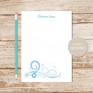 Personalized Snowflake Notepad: Winter Stationery Gift