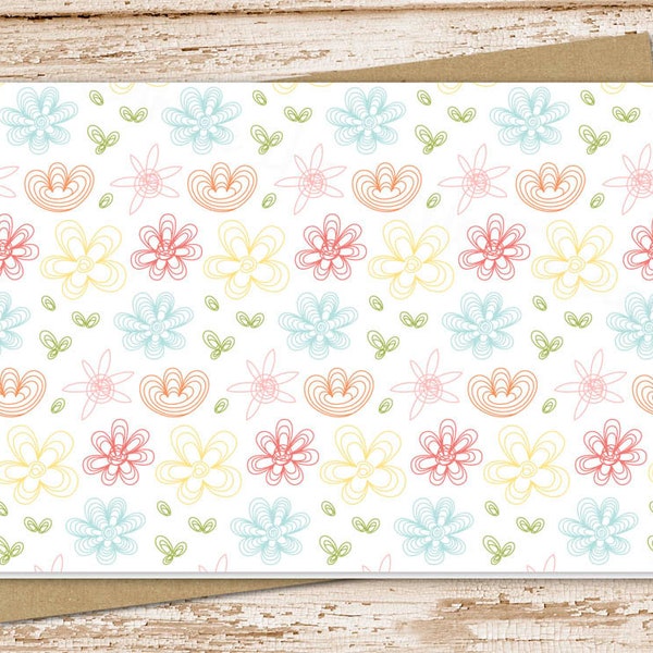 flowers note card set . floral notecards .  blank cards . girls, teens, cute . folded stationery . stationary set