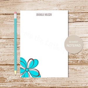 personalized notepad . MOD DAISY note pad . flower notepad . personalized stationery . womens stationary