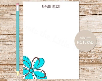 personalized notepad . MOD DAISY note pad . flower notepad . personalized stationery . womens stationary