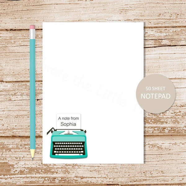 Personalized Notepad: Vintage Typewriter Stationery (50 Sheet)