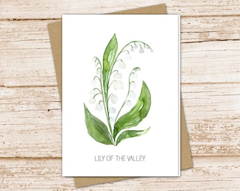 lily of the valley card set .  watercolor flowers . may birth month . floral note cards . nature garden . blank cards, folded stationery