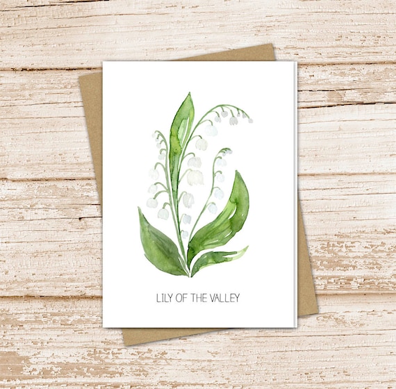 lily of the valley card set . watercolor flowers . may birth month . floral note cards . nature garden . blank cards, folded stationery Il_570xn