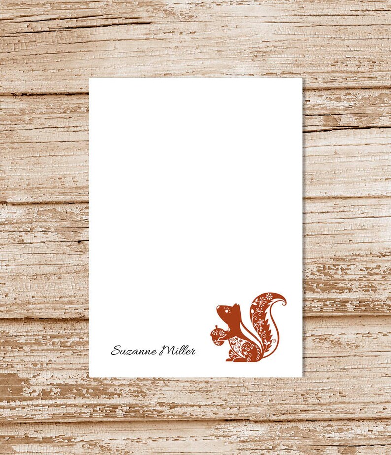Personalized Notepad . FILIGREE SQUIRREL Notepad . Note Pad . - Etsy