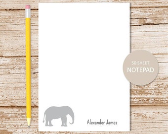 personalized notepad . ELEPHANT . notepad . elephant note pad . personalized stationery . stationary notepad