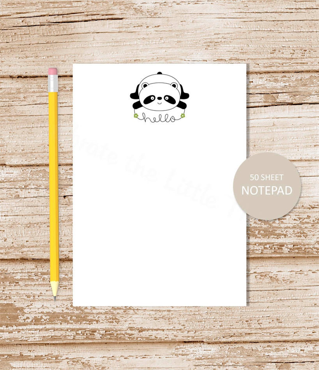 Hello PANDA BEAR Notepad . Note Pad . Stationery . Panda Stationary ...