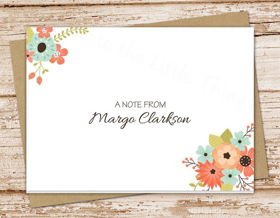 personalized floral stationery flower stationary floral bunch floral stationary