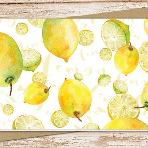 Watercolor Lemon Note Card Set: Blank Folded Stationery