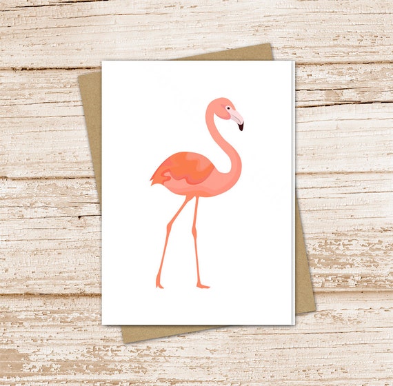 flamingo card set . watercolor flamingo cards . blank note cards . tropical birds . notecards, folded stationery . stationary set Il_570xn