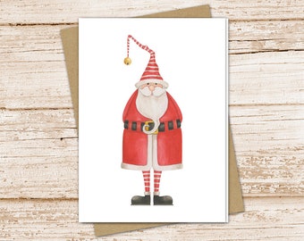 Santa card set . ole Saint Nick . Christmas cards . watercolor holiday greeting cards . blank cards