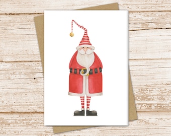 Santa card set . ole Saint Nick . Christmas cards . watercolor holiday greeting cards . blank cards