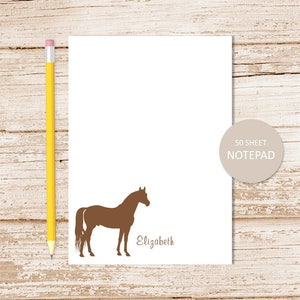 Personalized Horse Notepad: Silhouette Stationery, Color Choices