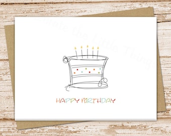 birthday card set . birthday cake, candles . happy birthday cards . folded cards